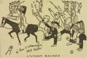 cartoonish illustrations of idiotic fascists seif-heiling