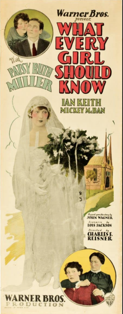 promo poster for "What Every Girl Should Know - Warner Bros. present" illustrations of a Bride