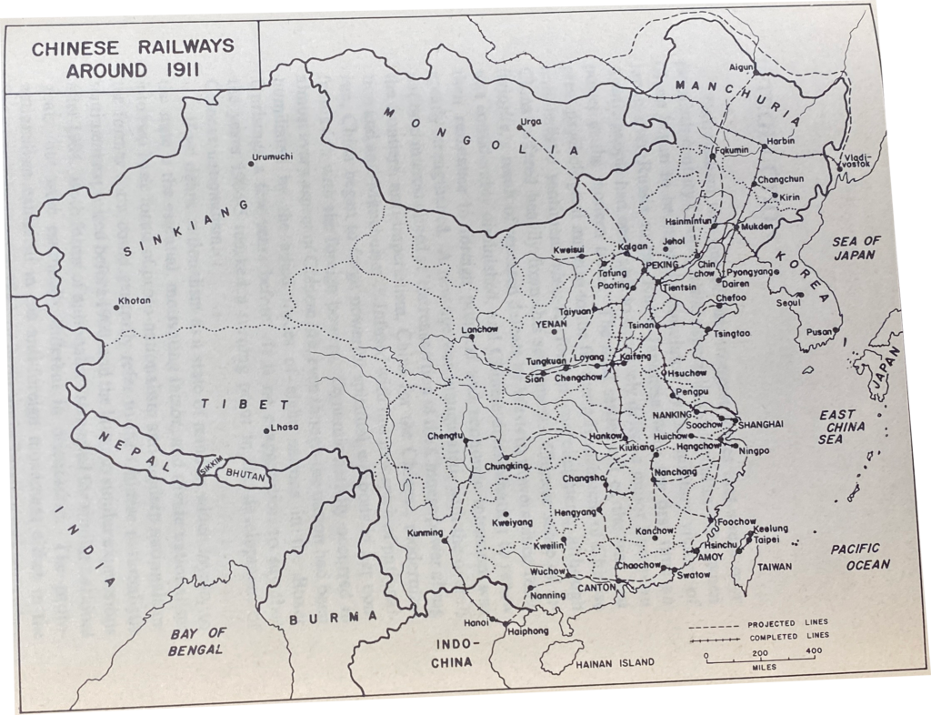 "Chinese Railways Around 1911" map