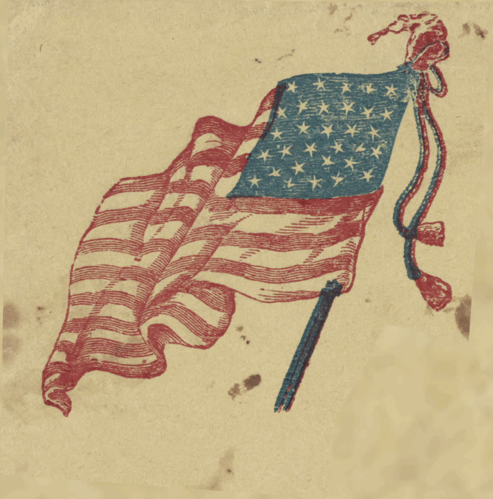 illustration of U.S. flag from 1860s